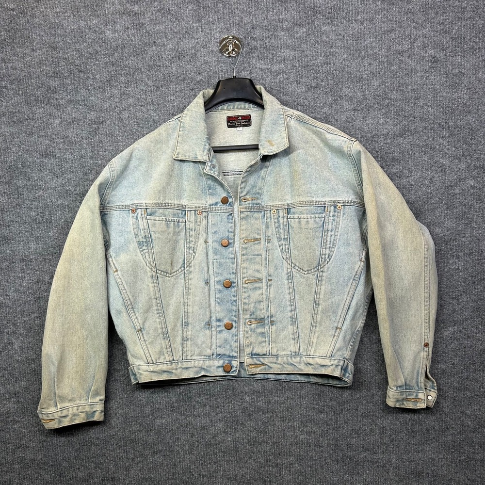 Vintage‎ 80s Saddle Bleus Trucker Jacket Women's Blue Denim Button Relaxed - 1